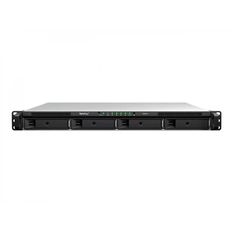 Synology RS826+ 1U stovo tipo 4 diskų NAS, AMD Ryzen V1500B, 4GB DDR4 ECC, 4x 1GbE, be diskų