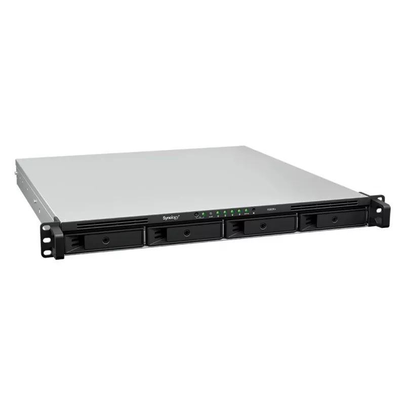 Synology RS826+ 1U stovo tipo 4 diskų NAS, AMD Ryzen V1500B, 4GB DDR4 ECC, 4x 1GbE, be diskų