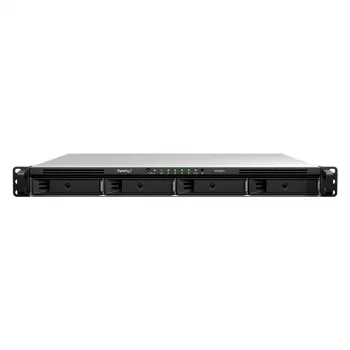 Synology RS826RP+ 4 diskų 1U stelažinis NAS, AMD Ryzen V1500B, 8GB DDR4 ECC, 4x 1GbE, atsarginis maitinimo šaltinis
