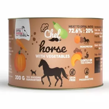 SYTA MICHA Chef Horse with Vegetables Mono šlapias šunų maistas 200g