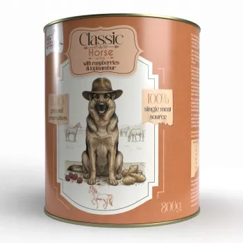 SYTA MICHA Classic Mono Horse su avietėmis ir topinambu - šlapias šunų maistas - 800g