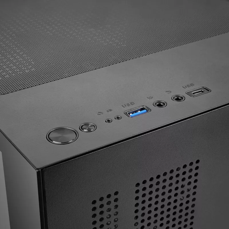 TACENS MARS MC-CUBE Micro-ATX korpusas, juodas, grūdintas stiklas, ARGB, USB-C
