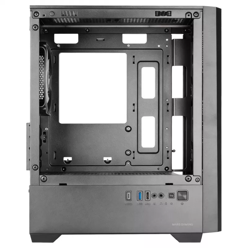 TACENS MARS MC-QUANTUM Mid-Tower ATX korpusas su 3x120mm FDB ventiliatoriais + 1x120mm ARGB ventiliatoriumi, USB-C, grūdintu stiklu, juodas