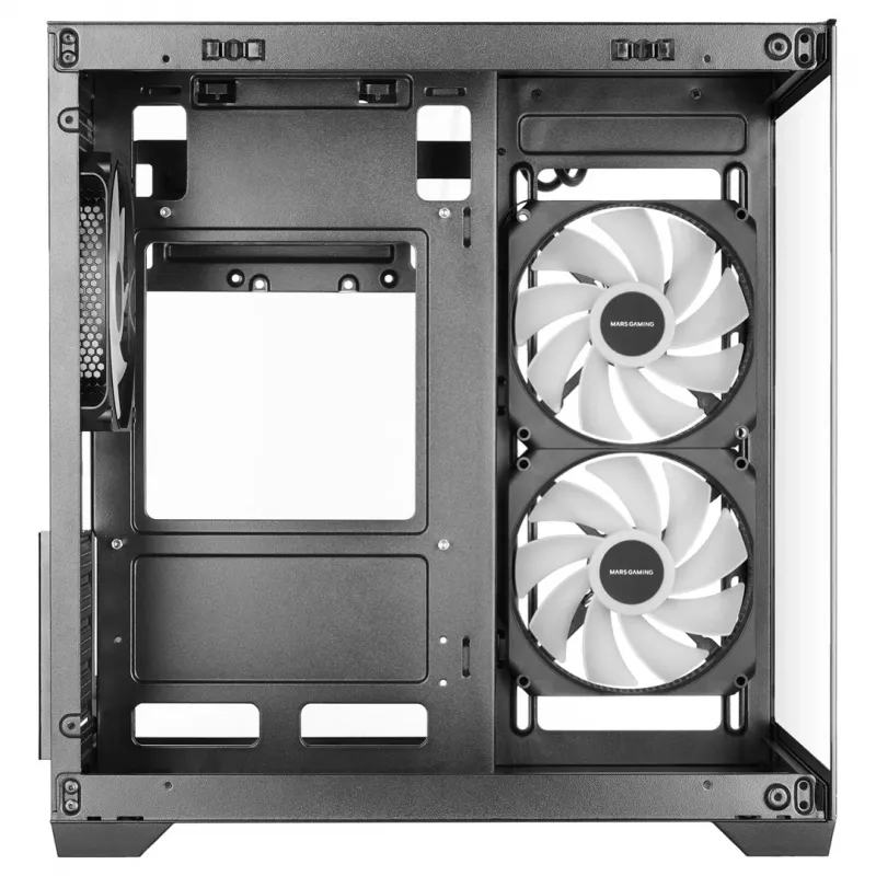 TACENS MARS MC-VIEW3 Micro-ATX korpusas su 3x ARGB ventiliatoriais, USB-C, grūdintu stiklu