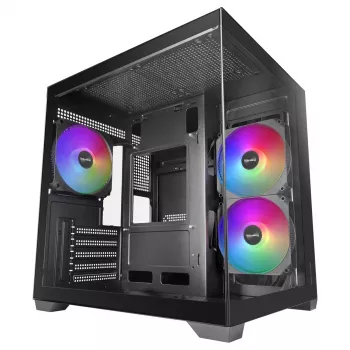 TACENS MARS MC-VIEW3 Micro-ATX korpusas su 3x ARGB ventiliatoriais, USB-C, grūdintu stiklu
