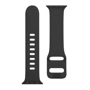 Taktinis Apple Watch 38/40/41mm silikoninis dirželis su sagtimi, juodas
