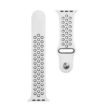 Taktinis Apple Watch 42/44/45mm dvigubas silikoninis dirželis baltas juodas