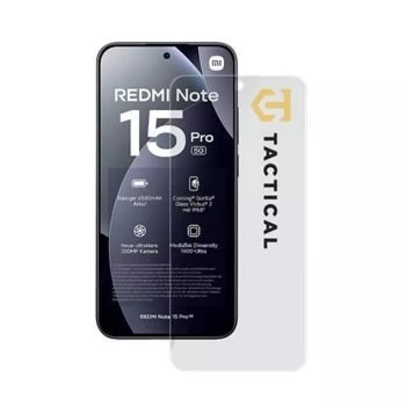Tactical Glass Shield 2.5D grūdinto stiklo ekrano apsauga, skirta Xiaomi Redmi Note 15 Pro, skaidri