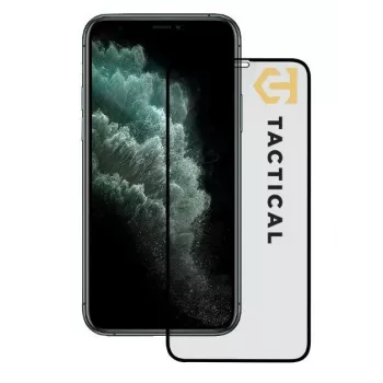 Taktinis grūdinto stiklo ekrano apsauginis stiklas, skirtas Apple iPhone 11 Pro, XS, X - 9H, 2.5D, pilnas klijavimas, juodas