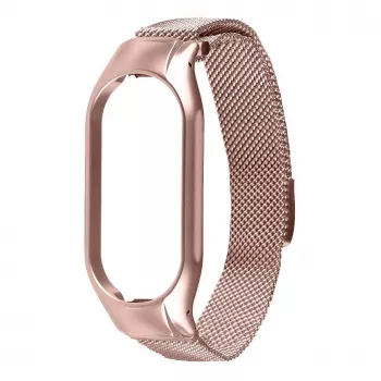 Taktinė Xiaomi Loop magnetinė plieninė apyrankė Mi Band 7 rožinė