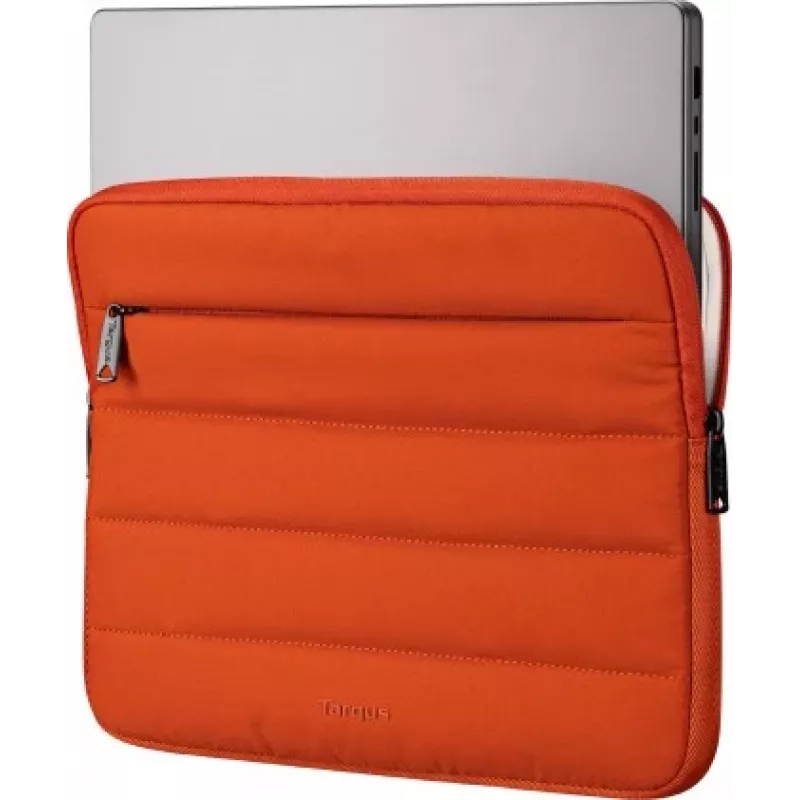 Targus Puffer Notebook Sleeve, skirtas 13–14 colių nešiojamiesiems kompiuteriams, rūdžių oranžinė