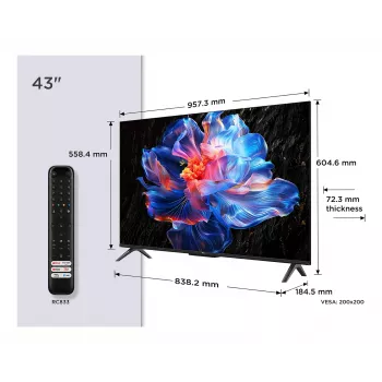 TCL 43P6K 43 colių LED 4K UHD Google TV 60Hz išmanusis televizorius