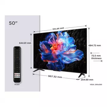 TCL 50P6K 50 colių (127 cm) 4K Ultra HD LED išmanusis televizorius su Google TV, HDMI, VESA 200x200, LAN ir Wi-Fi