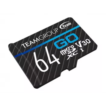 Team Group GO Card MicroSDXC 64GB UHS-I U3 Speed Class 10 V30 A1 su SD adapteriu - Juoda