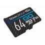 Team Group GO Card MicroSDXC 64GB UHS-I U3 Speed Class 10 V30 A1 su SD adapteriu - Juoda