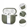 Tech-Protect Apple AirPods 4 Silikoninis Dėklas su Kabliuku Alyvuogių Žalia
