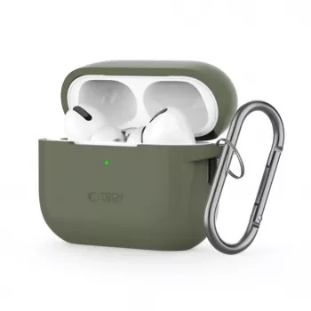 Tech-Protect Apple AirPods Pro 1 / 2 Silikoninis Dėklas su Kabliuku Žalias