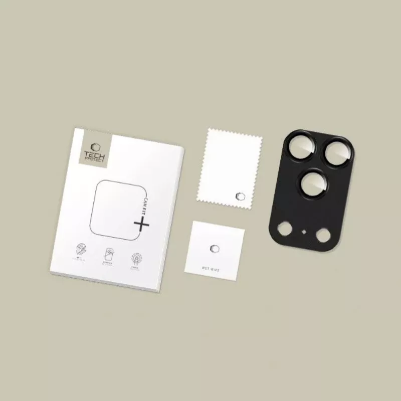 Tech-Protect CamFull Fit fotoaparato objektyvo apsauga, skirta Apple iPhone 15 Pro Max - juoda