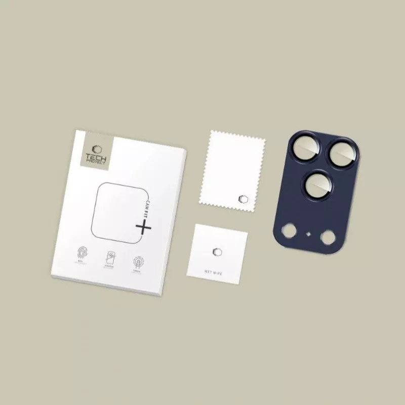 Tech-Protect CamFull Fit fotoaparato objektyvo apsauga, skirta Apple iPhone 17 Pro, tamsiai mėlyna