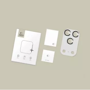 Tech-Protect CamFull Fit fotoaparato objektyvo apsauga, skirta Apple iPhone 17 Pro Max - sidabrinė
