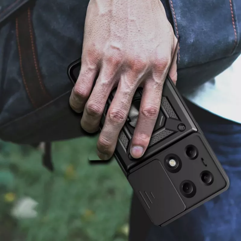 Tech-Protect CamShield Pro dėklas, skirtas Xiaomi Redmi Note 13 Pro 4G / LTE / Poco M6 Pro 4G / LTE - Juodas