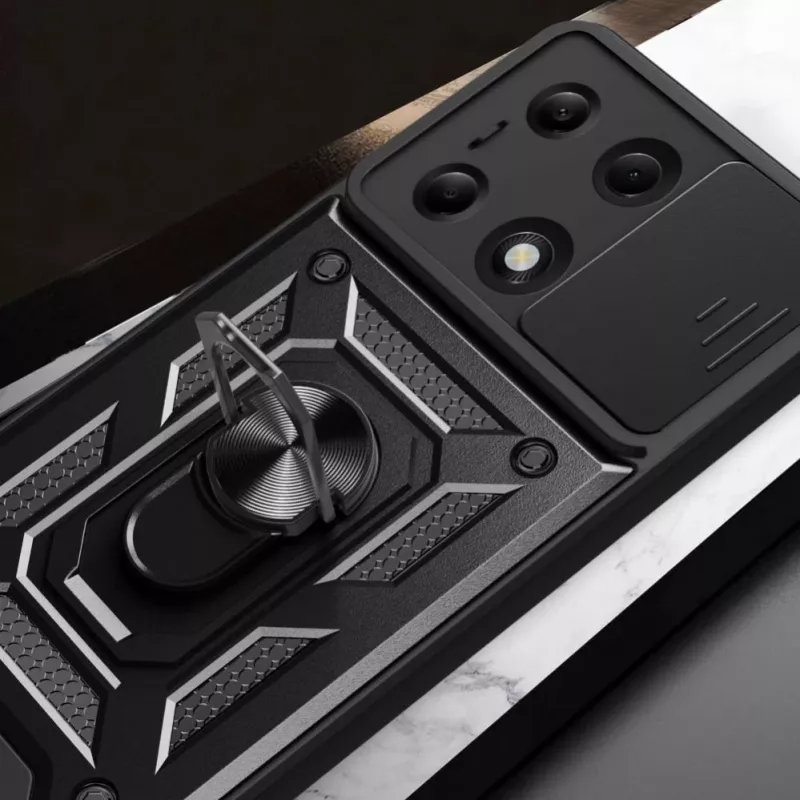 Tech-Protect CamShield Pro dėklas, skirtas Xiaomi Redmi Note 13 Pro 4G / LTE / Poco M6 Pro 4G / LTE - Juodas