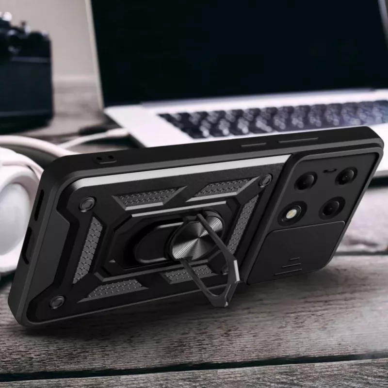 Tech-Protect CamShield Pro dėklas, skirtas Xiaomi Redmi Note 13 Pro 4G / LTE / Poco M6 Pro 4G / LTE - Juodas