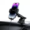 Tech-Protect CM15W-V1 Universal Car Phone Holder with 15W Qi Wireless Charger for Dashboard and Air Vent - Black