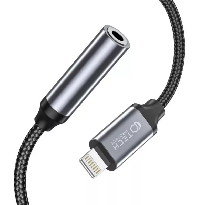 Tech-Protect Lightning (Male) į 3,5 mm Mini Jack (Female) adapteris - baltas