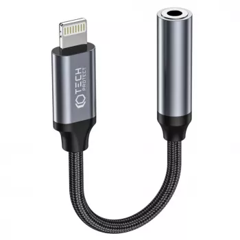 Tech-Protect Lightning (Male) į 3,5 mm Mini Jack (Female) adapteris - baltas