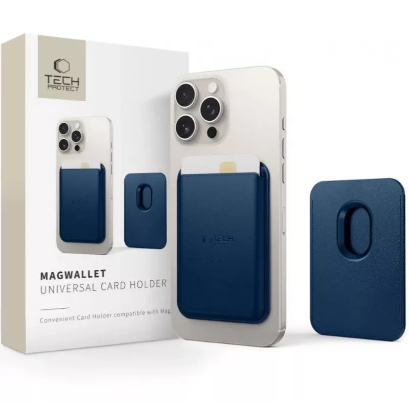 Tech-Protect Universal MAGWALLET MagSafe Universal Magnetic Card Holder Navy Blue