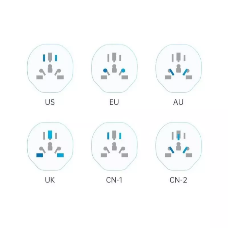 Tech-Protect Universal WL-09 Universalus kelioninis adapteris iš ES baltas