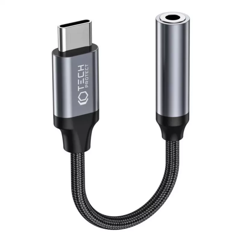 Tech-Protect USB-C į 3,5 mm Mini Jack garso adapteris (moteriškas) - juoda