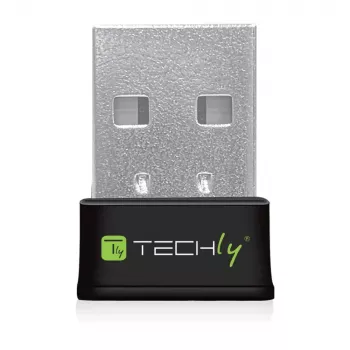 Techly I-WL-USB-600TY Mini WiFi USB adapteris dviejų dažnių MU-MIMO 2dBi 600Mbps juodas