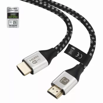 Techly ICOC-HDMI21-8-010T HDMI 2.1 kabelis 1m 48Gbps 8K 10K pintas juodas