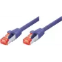 TECLINE Cat 6 S-STP PIMF tinklo kabelis, violetinės spalvos, 0,5 m, plonas apsauginis lankstas 71500V