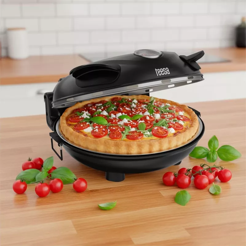 TEESA SUPREME Pizza Oven, 1200 W, 32 cm, Window, Removable Stone