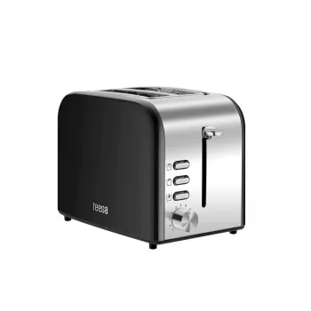 Teesa TSA3300 850W 2-Slice Skrudintuvas su 7 Skrudinimo Lygiais, Atšildymu ir Pakaitinimu, Nerūdijančio Plieno