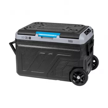 TEESA TSA6004 Profesionalus kompresorinis kelioninis šaldytuvas/šaldiklis 40L DC12/24 AC 230V, baterijos parinktis, dideli ratai, tvirta rankena, Bluetooth, dviejų skyrių
