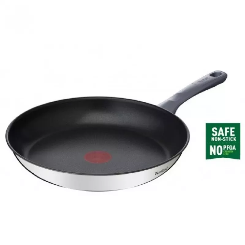 Tefal Daily Cook G7300455 24 cm keptuvė, nerūdijantis plienas, Titanium 2X nelipni danga, Thermo-Signal, tinka visoms kaitlentėms