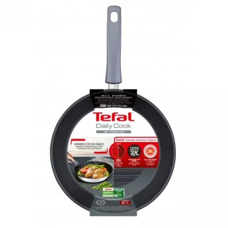 Tefal Daily Cook G7314055 26 cm keptuvė griliui su titano nepridegančia danga ir Thermo-Signal
