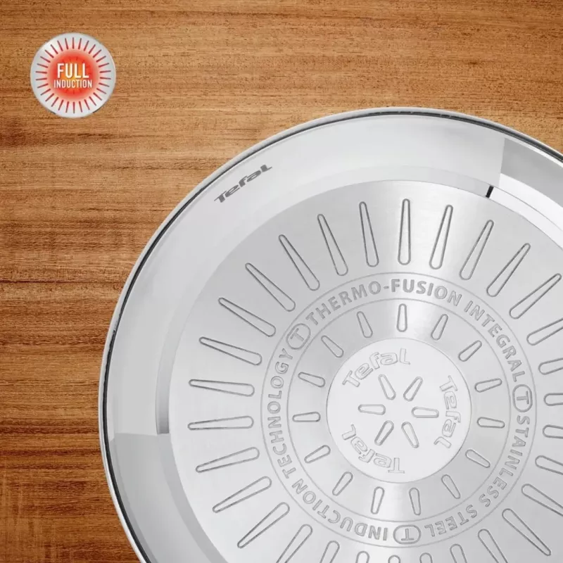 Tefal Duetto On 20 cm nerūdijančio plieno keptuvė su titano nelipnia danga ir Thermo-Signal