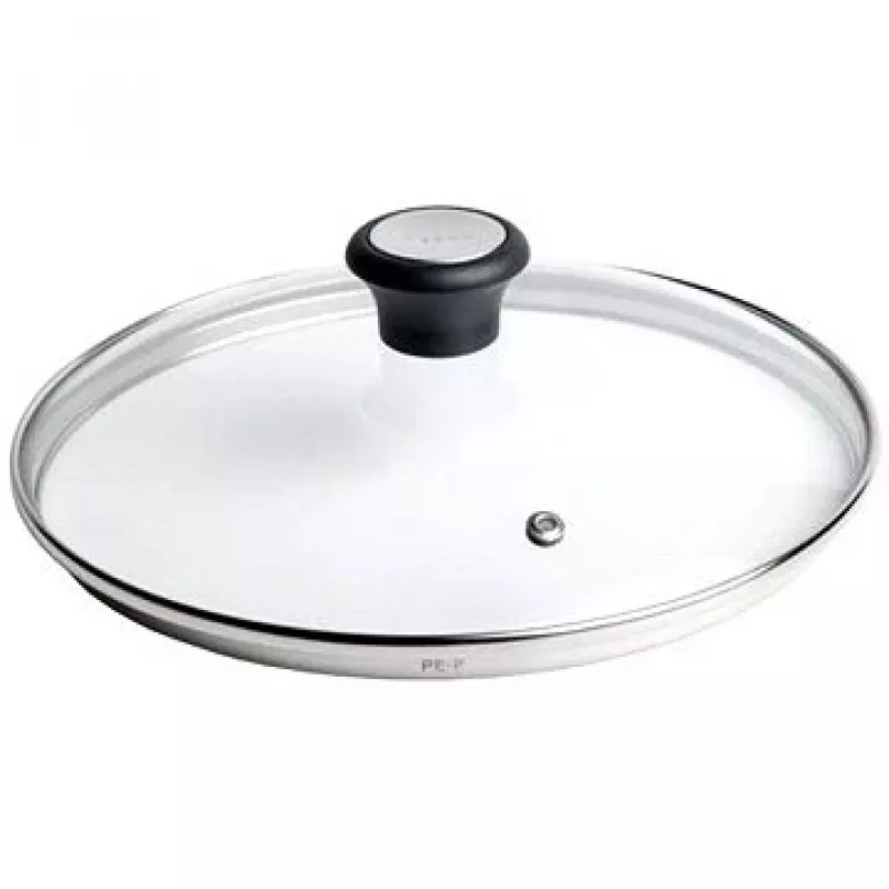 Tefal stiklinis dangtis Ø30cm – grūdinto stiklo dangtis su garų išleidimo anga, nerūdijančio plieno apvadu, tinka plauti indaplovėje