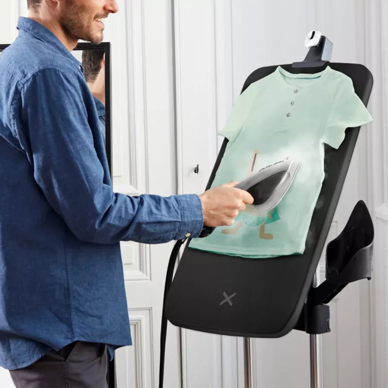 TEFAL QT2028 Ixeo Power All-in-One Upright Garment Steamer, 2170 W, 100 g/min, 1.1 L, Premium Silver