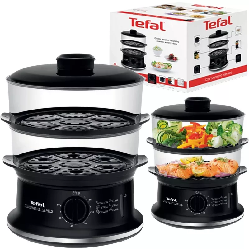 Tefal VC140135 Convenient garų viryklė, 2 krepšeliai, 6,5 L, 900 W, juoda