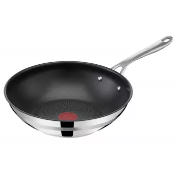 TEFAL Wok keptuvė Jamie Oliver Cook Smart (nerūdijantis plienas/juoda, Ø 28 cm)