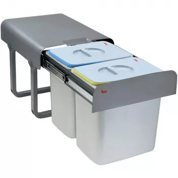 Teka ECO EASY 45 30 L 2 krepšeliai Cinkuotas plienas Pilka Įmontuojama šiukšlių sistema