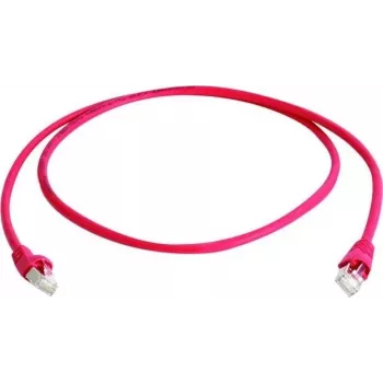 Telegärtner 100008775 RJ45 tinklo kabelis CAT 5e F/UTP 5,0 m raudonas, atsparus liepsnai, su apsaugine įvore