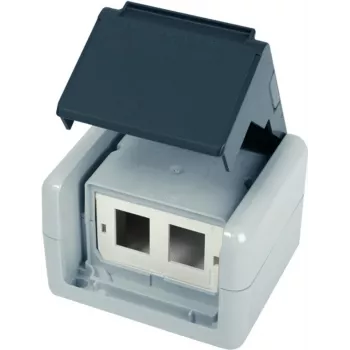 Telegärtner AMJ-SL 2 prievadų RJ45 paviršinio montavimo lizdas Cat.6A ekranuotas, grynai balta