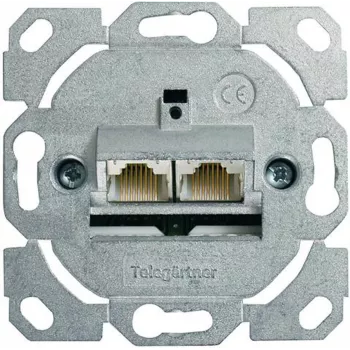 Telegärtner AMJ45 8/8 UP/0 įleidžiama RJ45 rozetė, 2 prievadų, Cat.6A, ekranuota, grynai balta J00020A0388